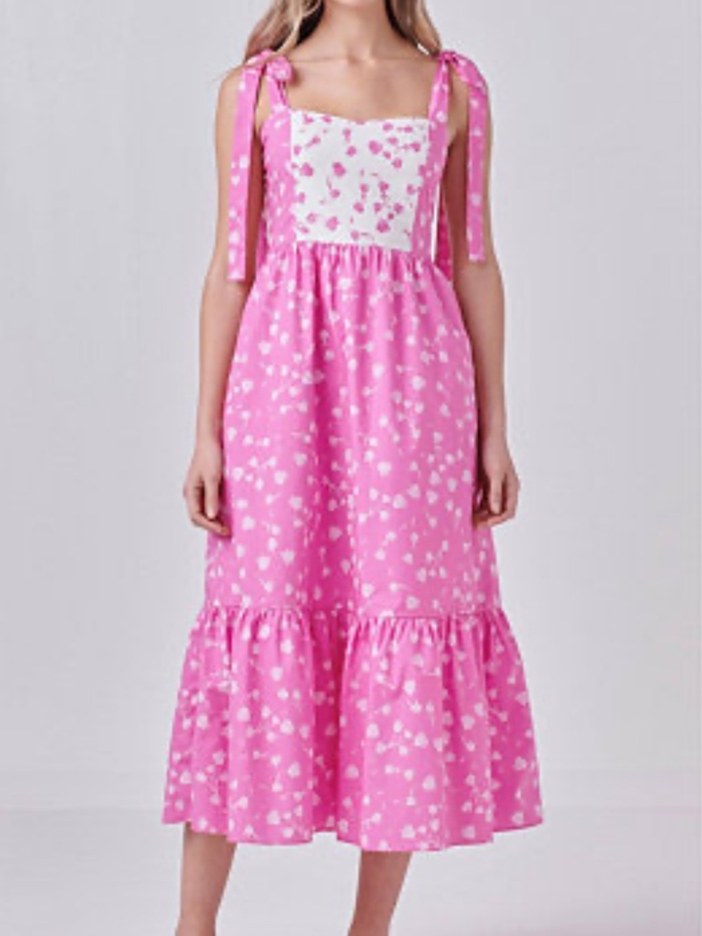 English Factory Pink Floral Maxi Dress